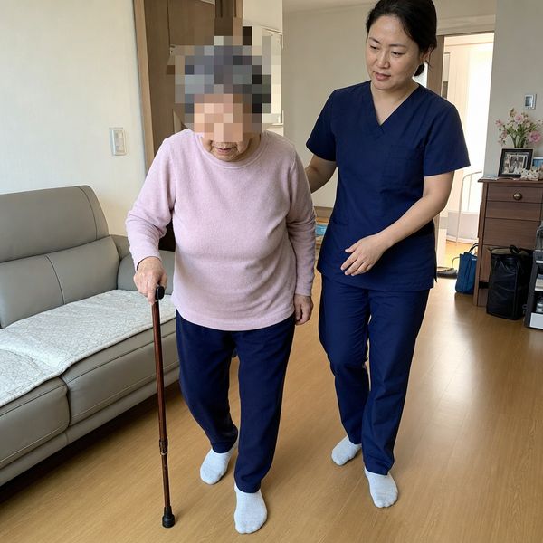 노인 재활운동 방문 모습