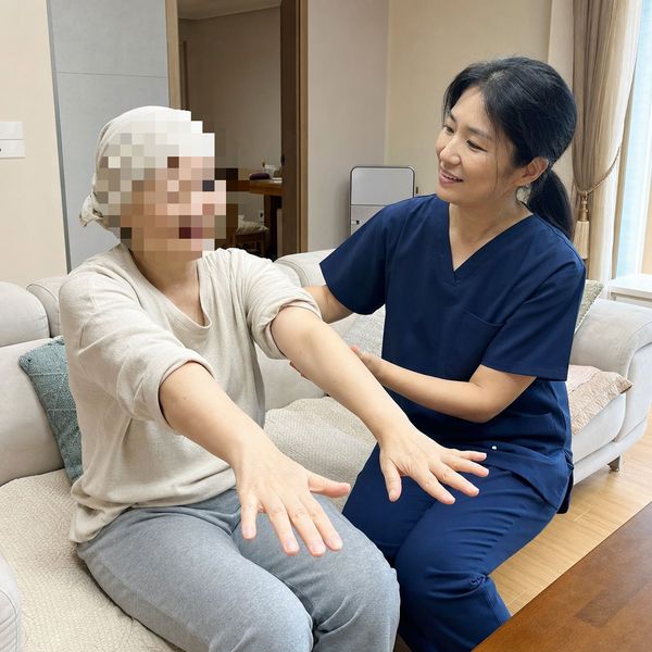 암 재활운동 방문 모습