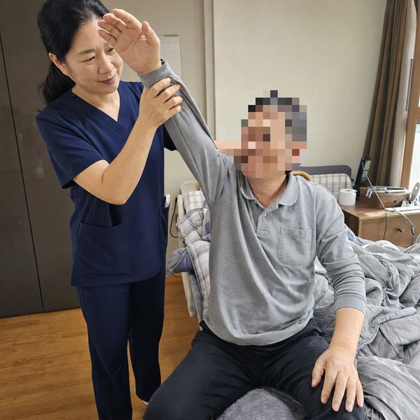 암 재활운동 방문 모습